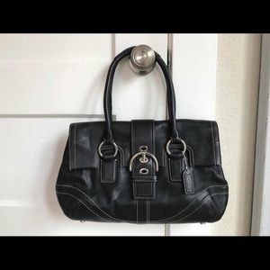 Barely Used Black Leather Coach Bag
